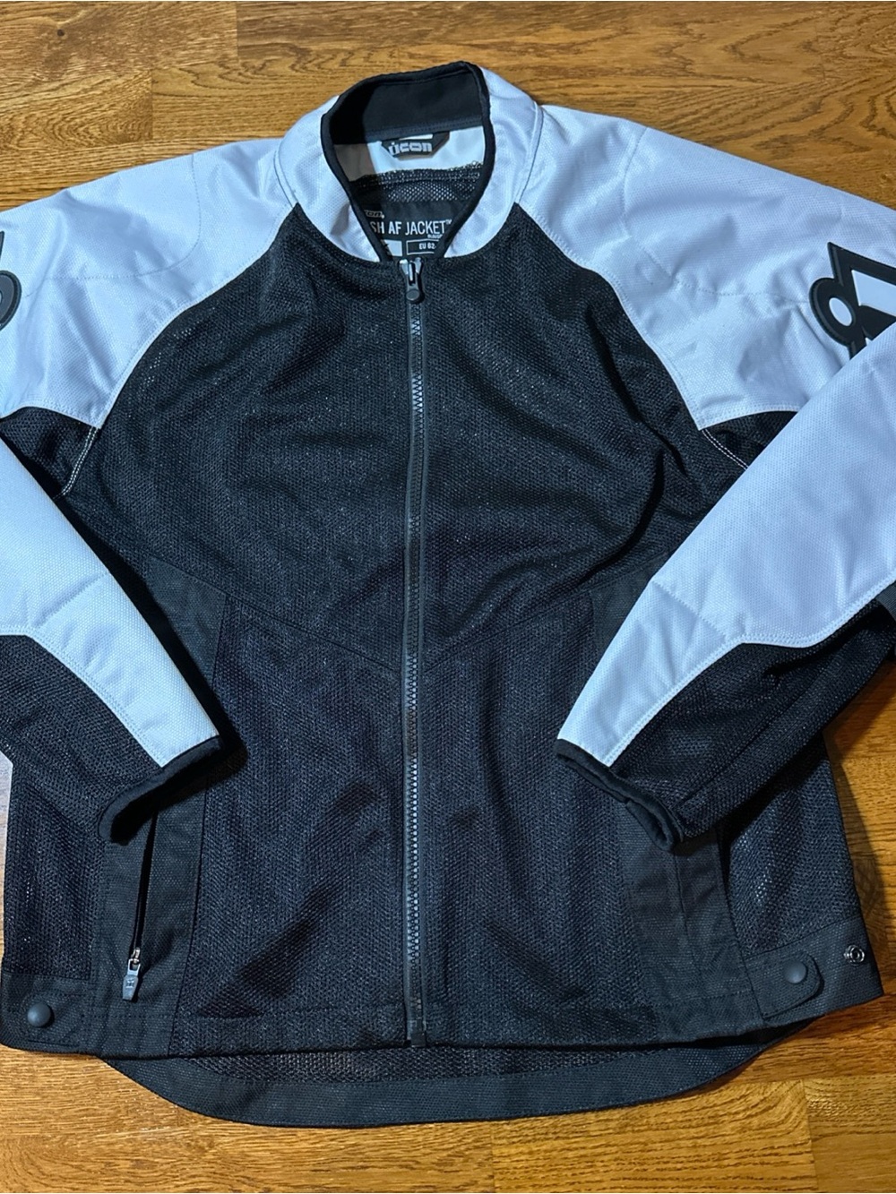 Icon Mesh AF Mens Motorcycle Riding Jacket Vented D3O Armor Black White Size 2X